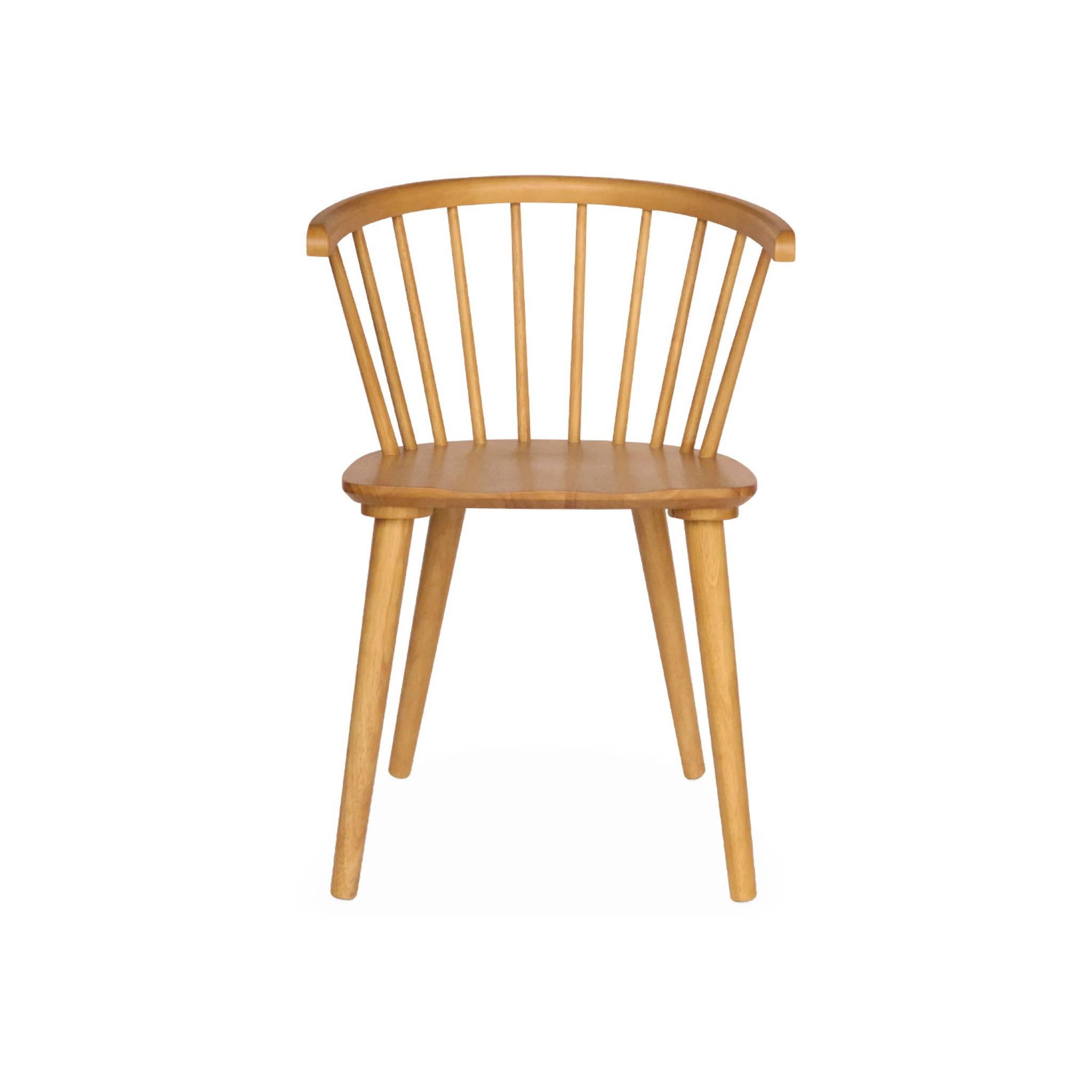 Lot de 4 chaises naturelles à barreaux en bois et contreplaqué. Paula. L 51 x P 53 x H 75cm