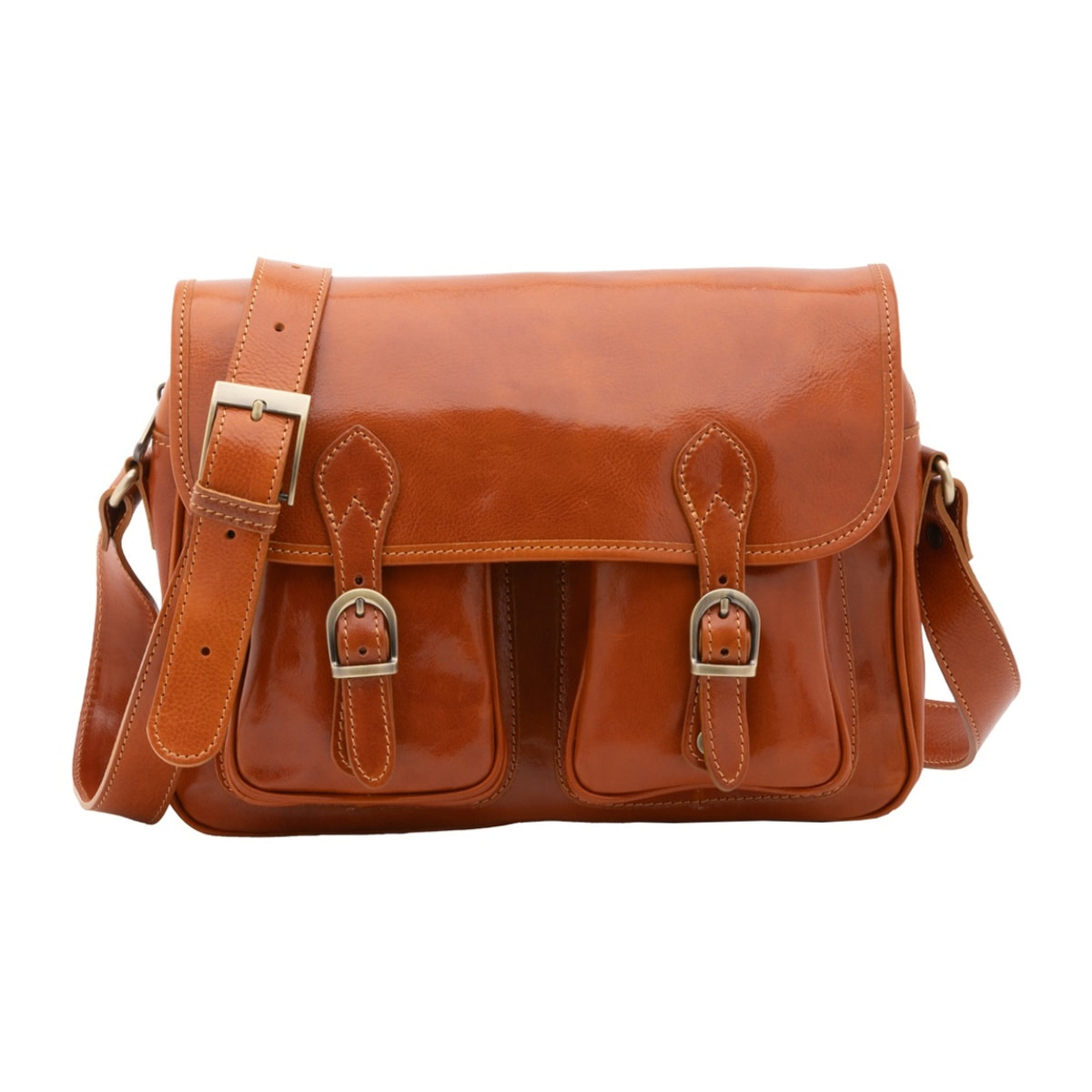 Borsa a tracolla da donna - Modello False - Vera pelle - 32.0 x 23.0 x 15.0 cm