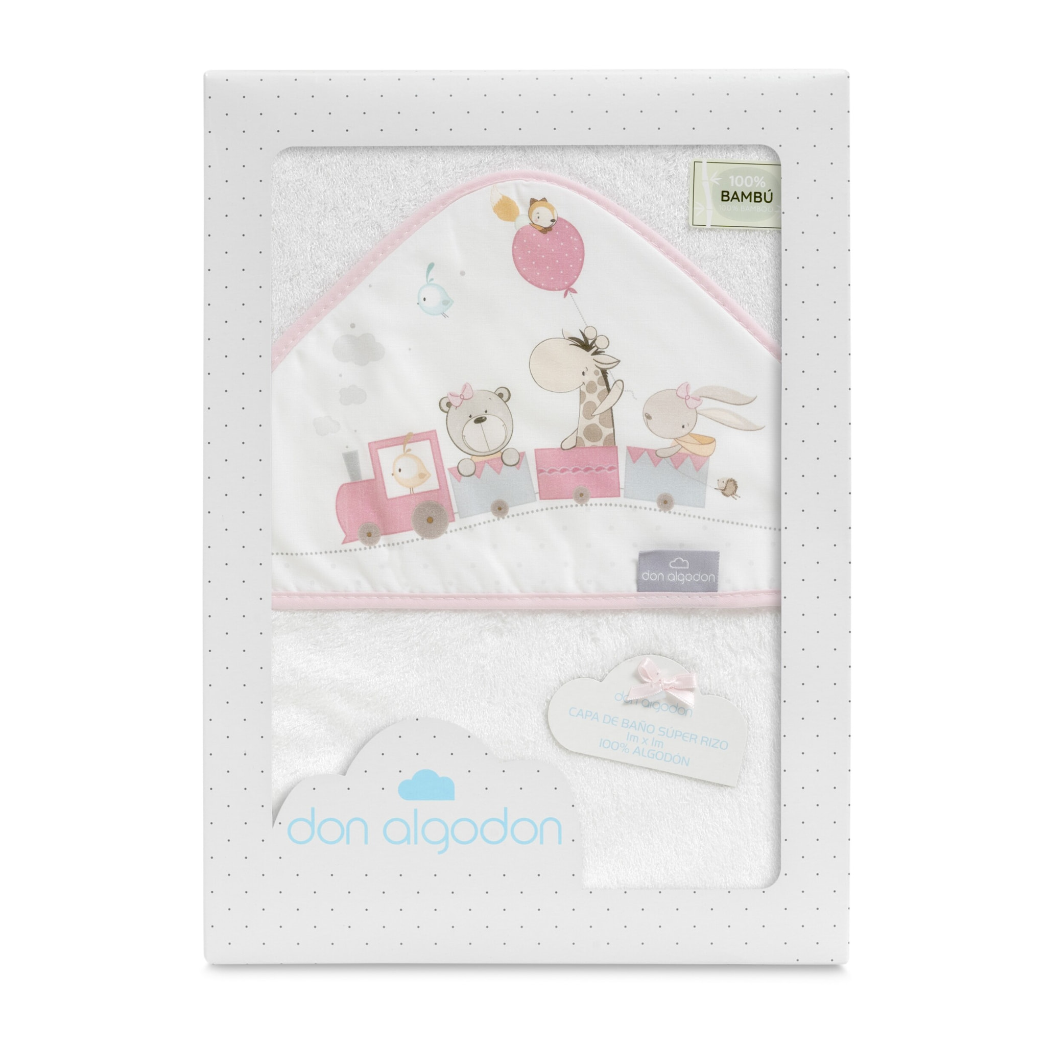Capa de Baño Don Algodón Bambú Jirafa Tren