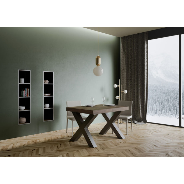 Tavolo allungabile 90x120/224 cm Traffic Noce telaio Antracite