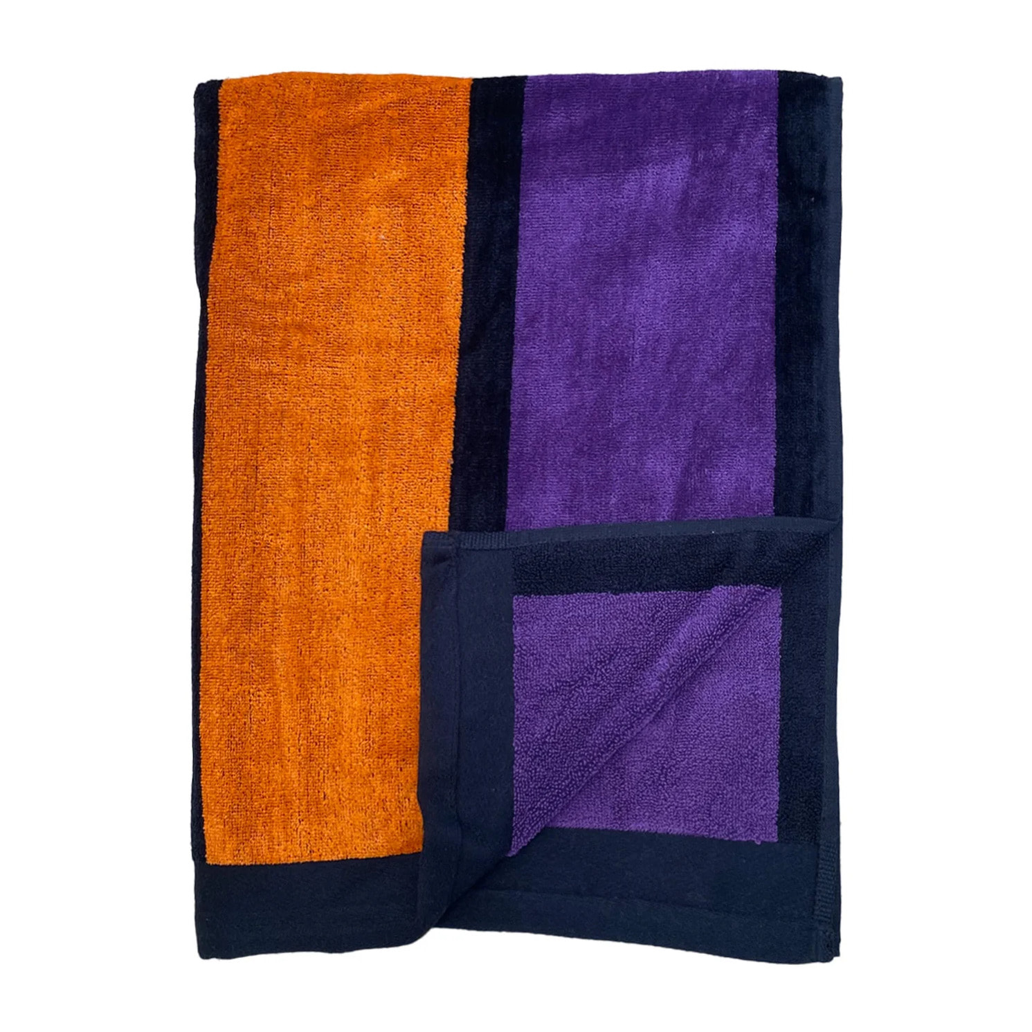 Serviette de plage éponge velours Jacquard - Happy Fresh - 100x175cm - 470g/m²