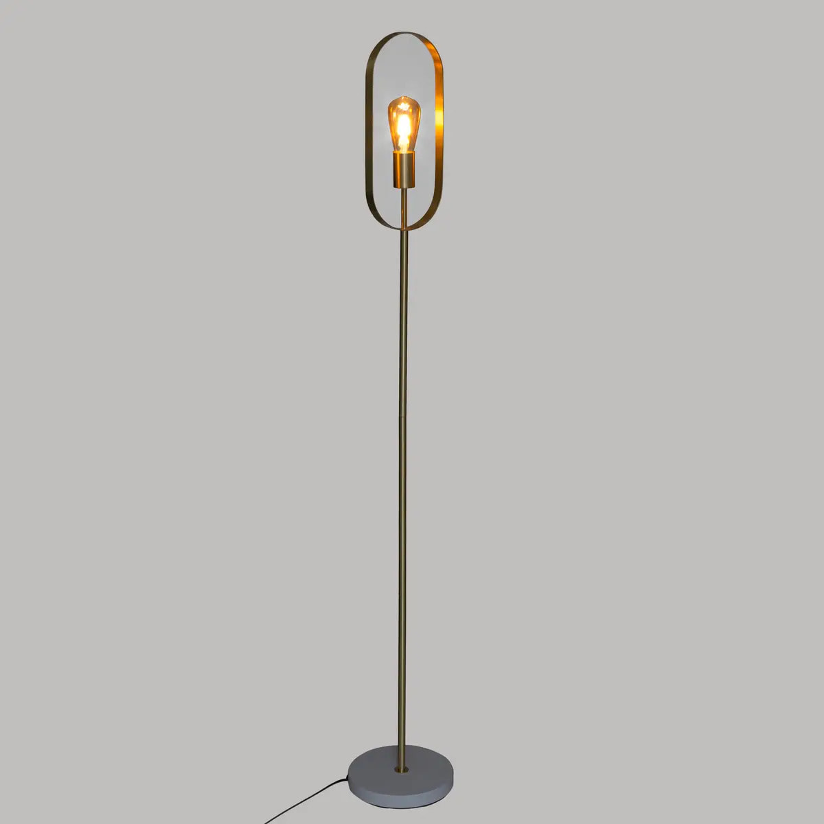 Lampadaire "Edi" doré - base effet marbre H155 cm