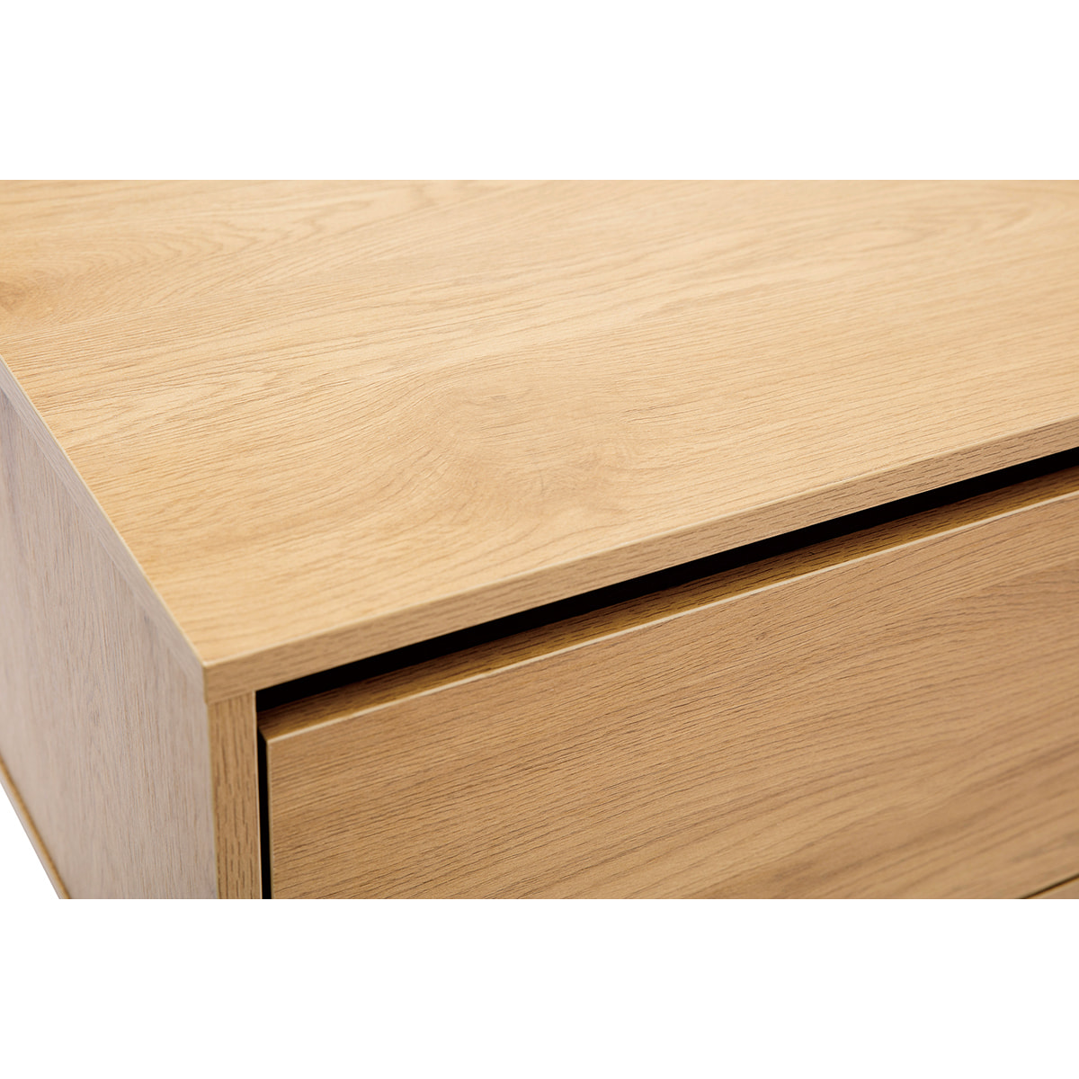 Meuble TV finition bois clair chêne 2 tiroirs L160 cm ARAGON