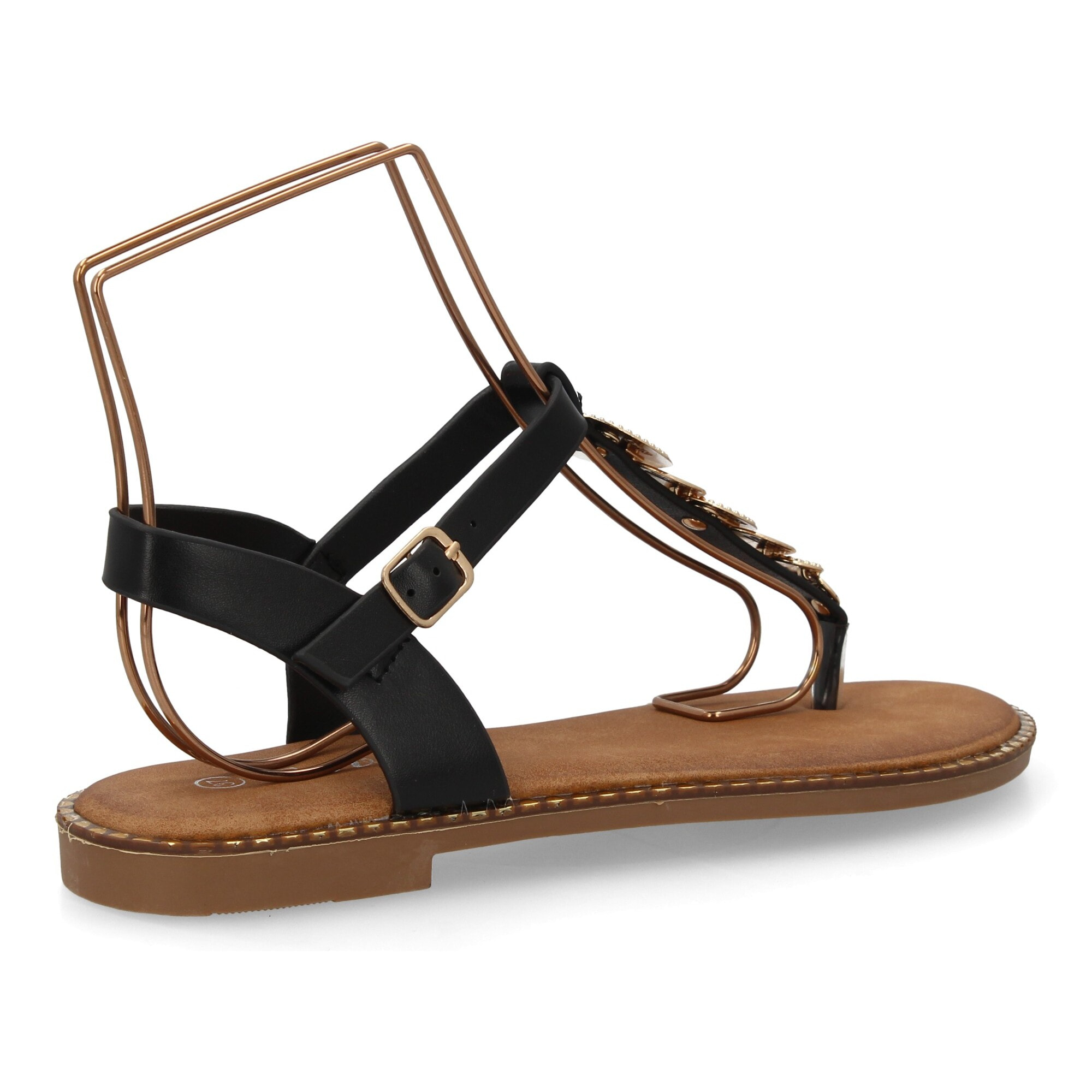 Sandalia de dedo con decoración en el empeine