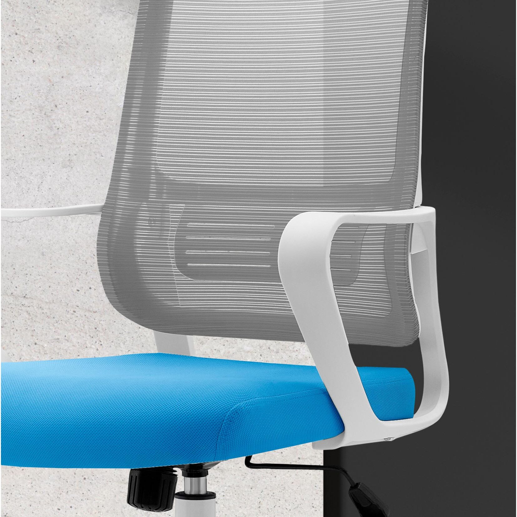 Silla de estudio Noah tela azul y gris 109x59x56 cm