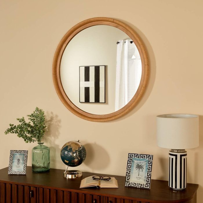 Miroir Laia D81,5cm marron caramel