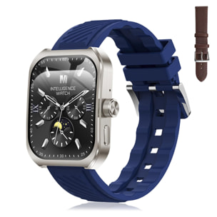 DAM Smartwatch Z88 Pro doble pulsera. Funciones outdoor, llamadas BT, notificaciones push. Funciones deportivas + salud. 5,2x1,2x4,1 Cm. Color: Azul Oscuro