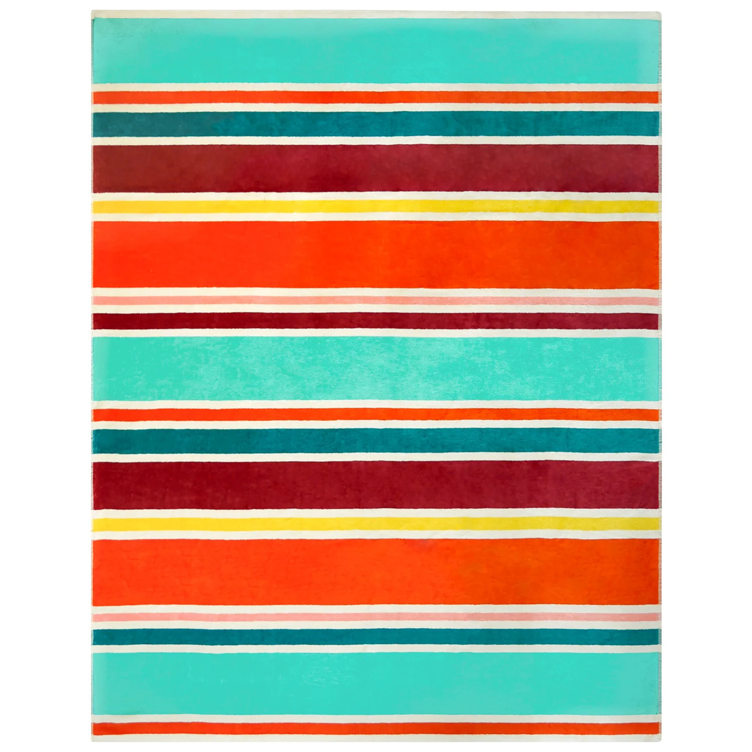Serviette de plage XL éponge velours Jacquard Multicolore 140x180 400g/m² - Malaga