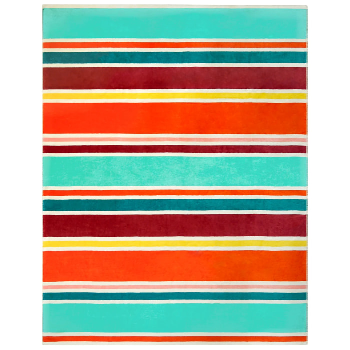 Serviette de plage XL éponge velours Jacquard Multicolore 140x180 400g/m² - Malaga