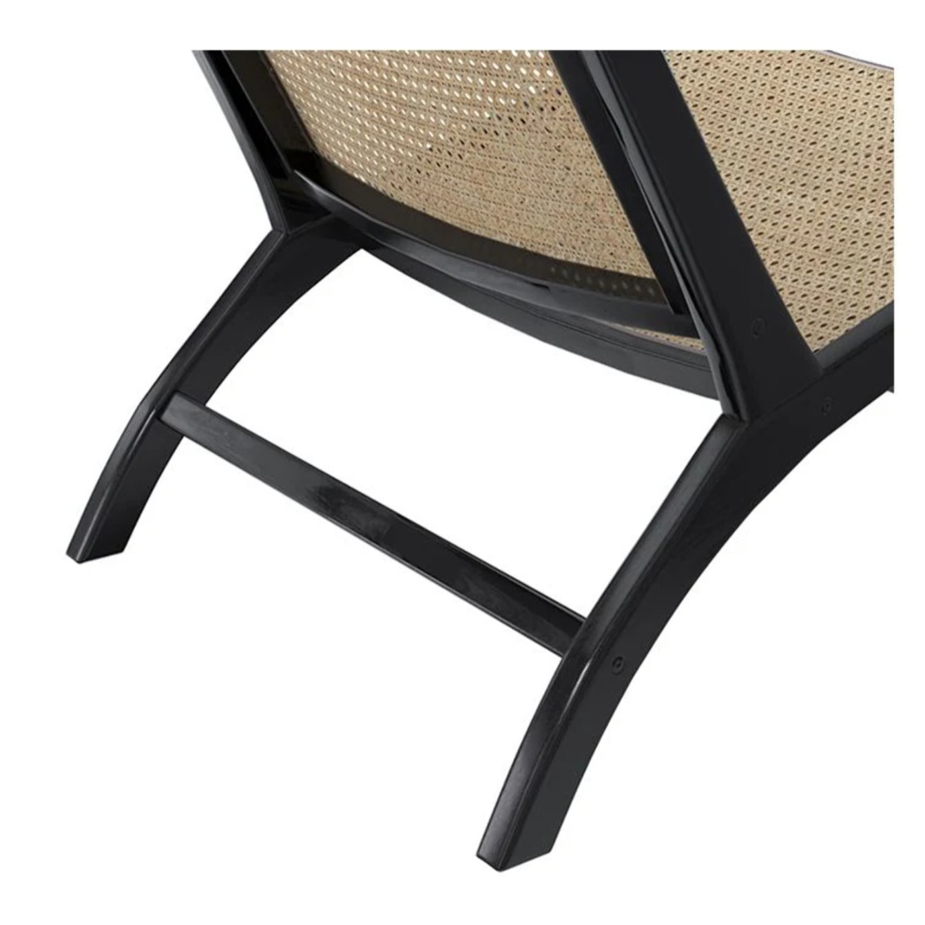 Fauteuil en teck noir et tressage cannage en rotin - Kilka