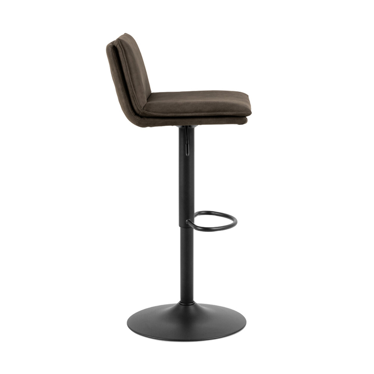 Alora - lot de 2 tabourets - ajustables et pivotants - en tissu texturé et suédine - gris anthracite - Gris Anthracite