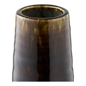 Vaso in ceramica marrone con smalto a colatura ø12,5×48 cm
