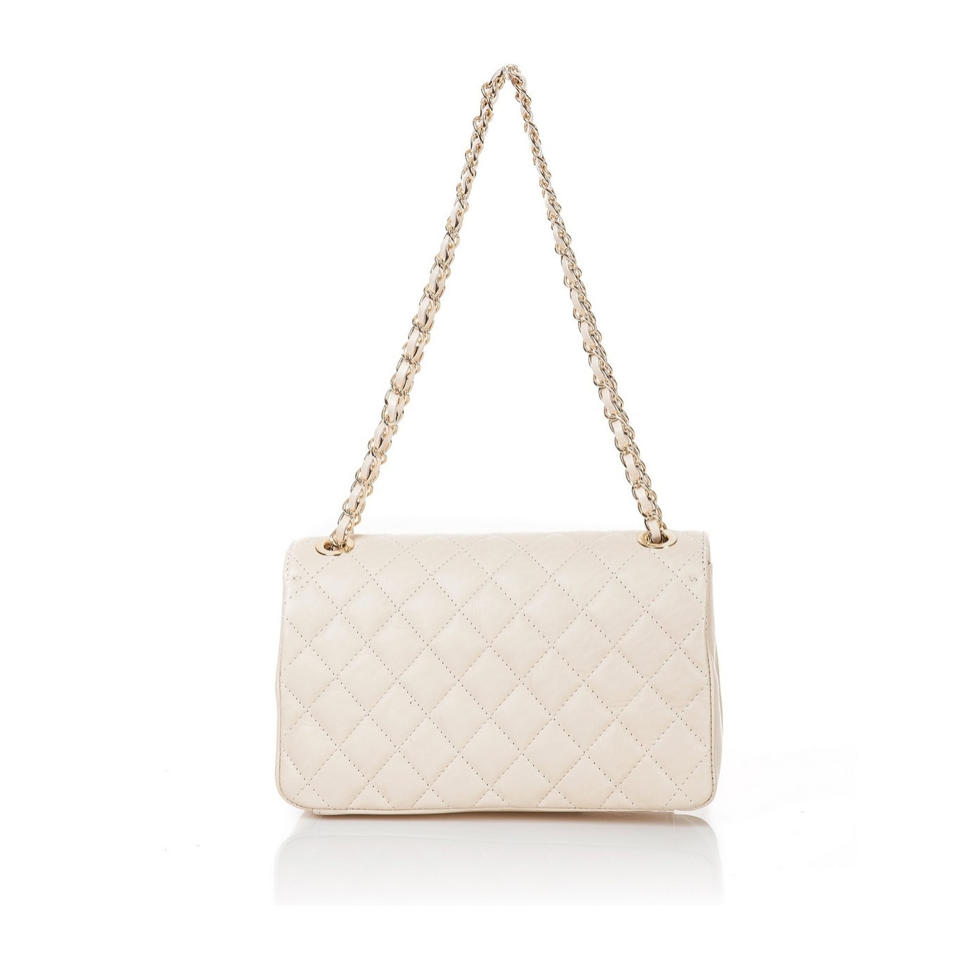 Borse Donna colore Bianco-in pelle Made in Italy 28x15x8cm