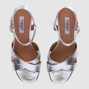 Sandalias - Plata - Tacón: 10 cm