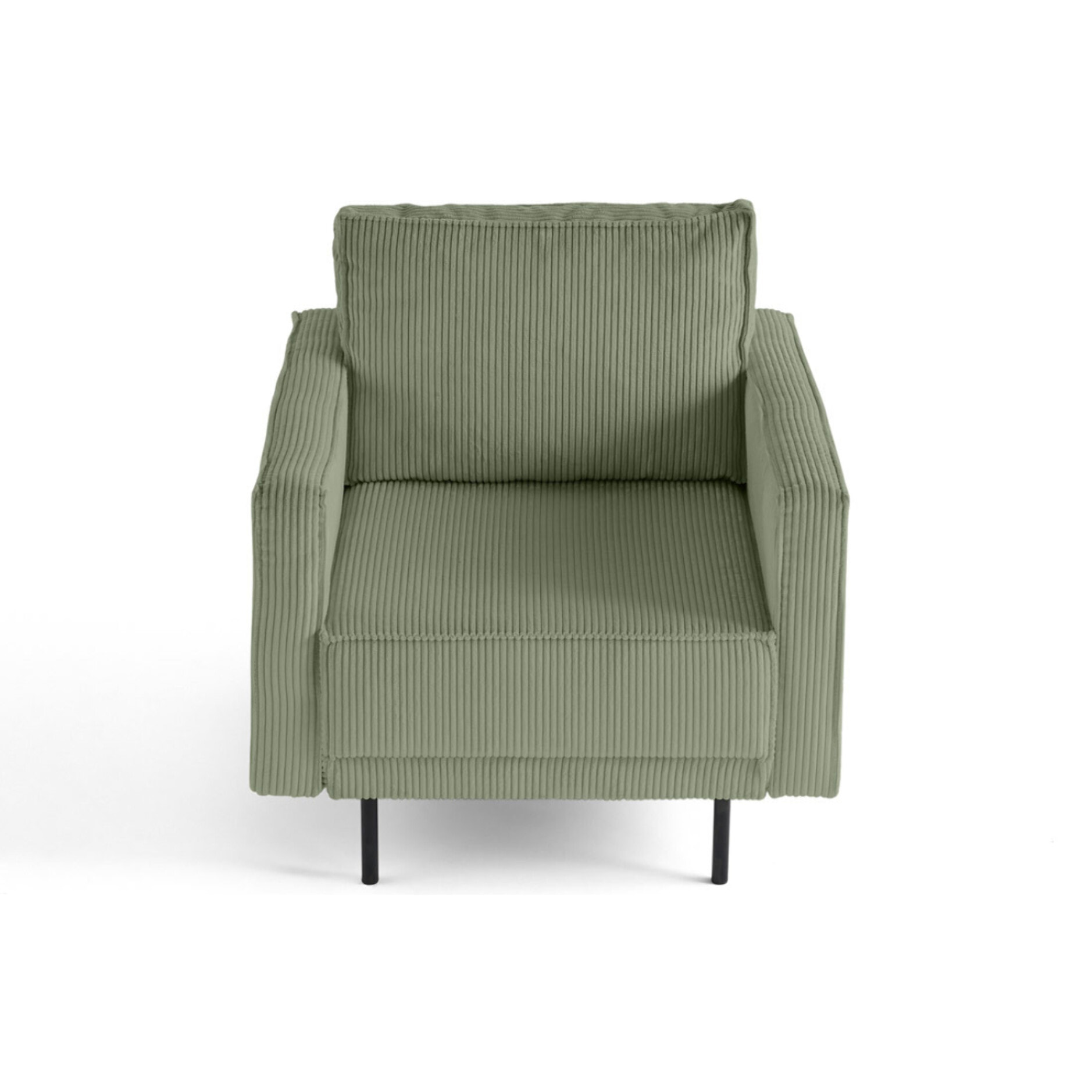 Charlie - fauteuil - pieds hauts - en velours côtelé - Vert sauge