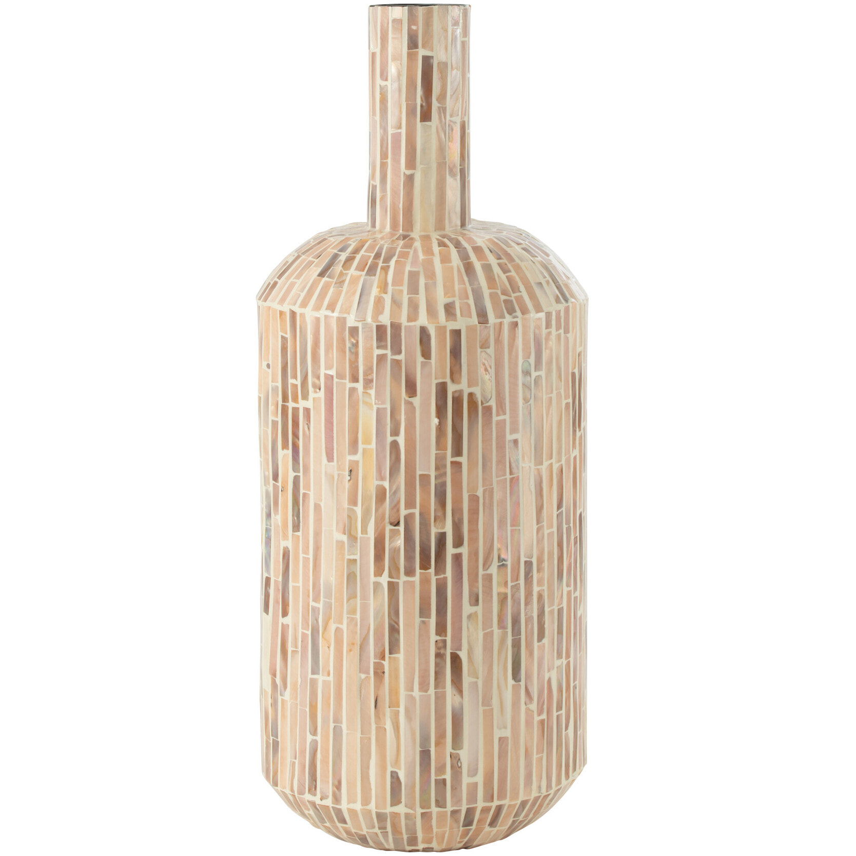 J-Line vase Nuye Goutte - mosaique/papier - beige - 51.5 cm de hauteur