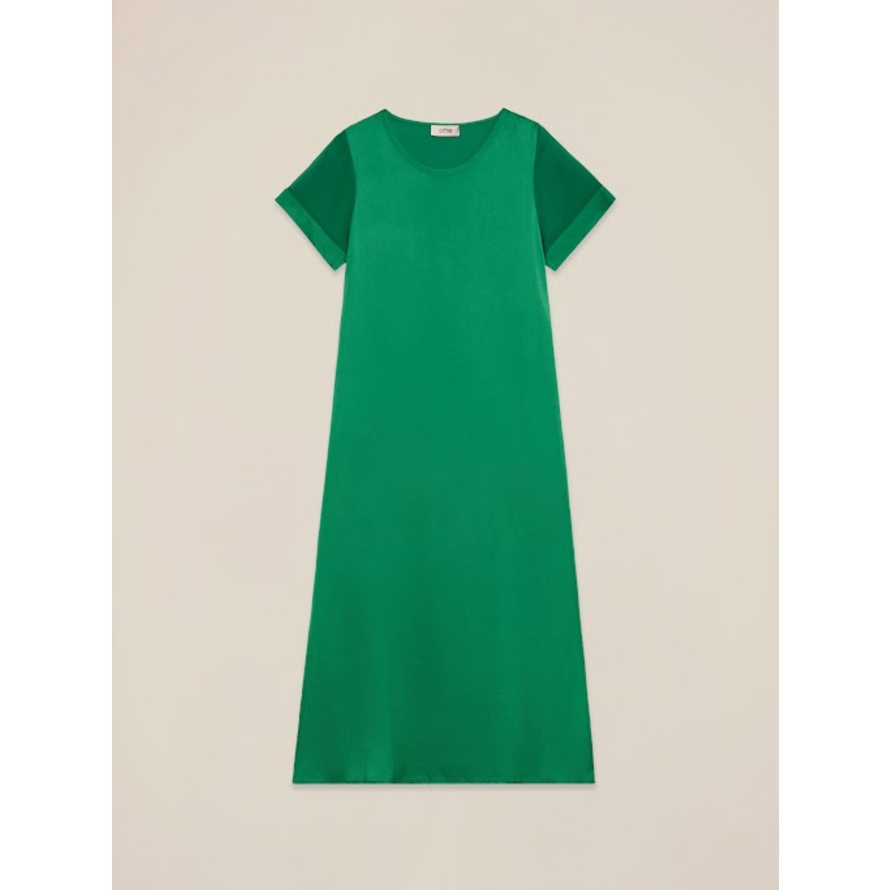 Oltre - Vestido t-dress de satén de viscosa - Verde