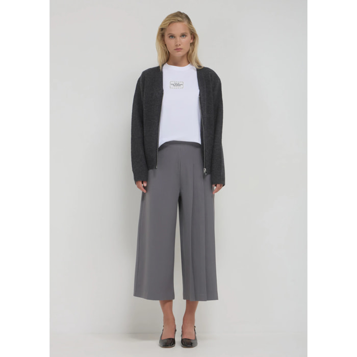 Pantalone culotte con pieghe