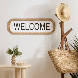 Décoration murale Welcome 26x78cm blanc