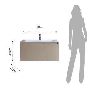 Tomasucci Base 2 portes avec lavabo gris tourterelle