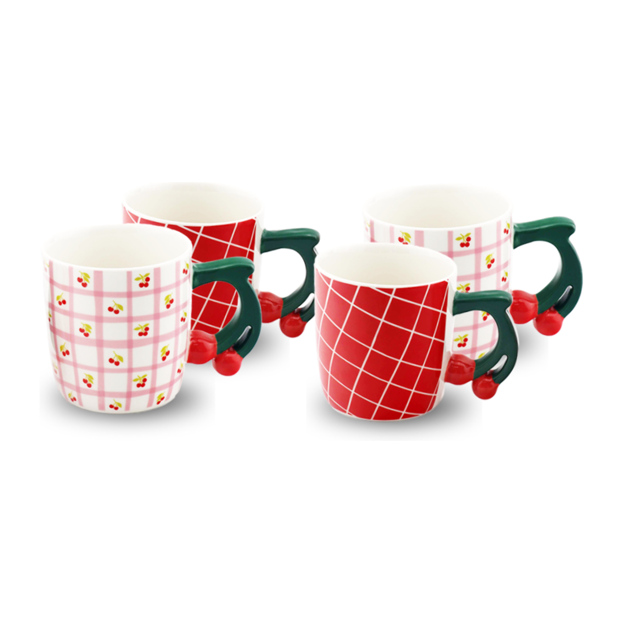 Lot de 4 mugs, Fruits en Folie