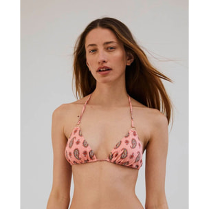 Top de bikini triangular de cortina con estampado paisley