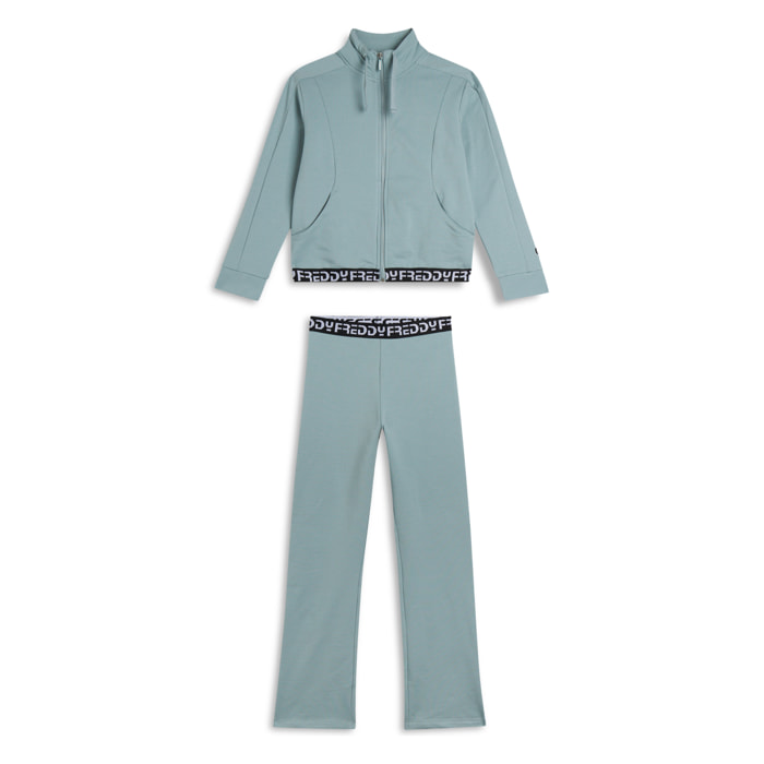 Tuta Bambina zip e collo alto con bande jacquard FREDDY