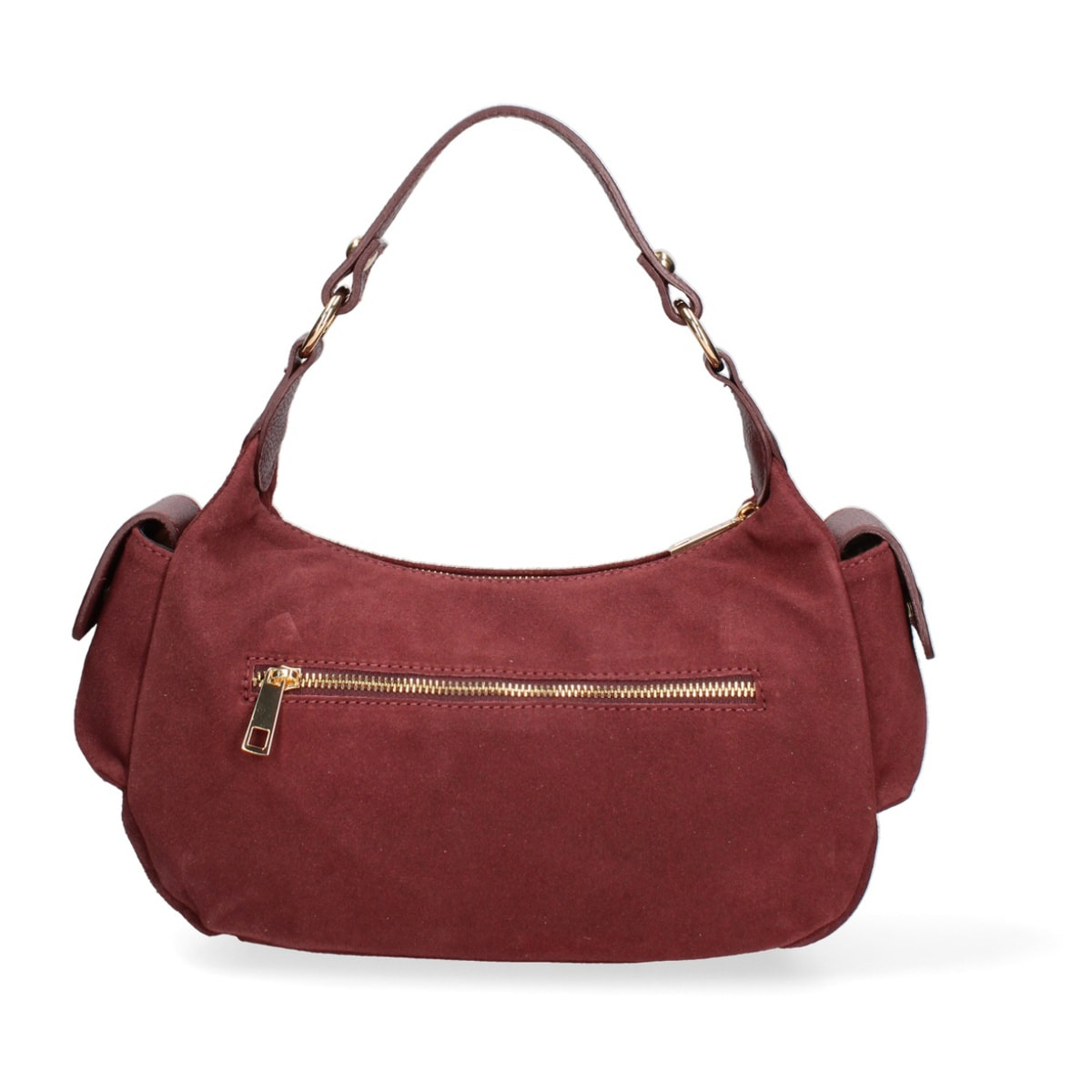 Borsa a spalla da donna Made in Italy - Modello Ardena - Pelle scamosciata - 30.0 x 17.0 x 12.0 cm