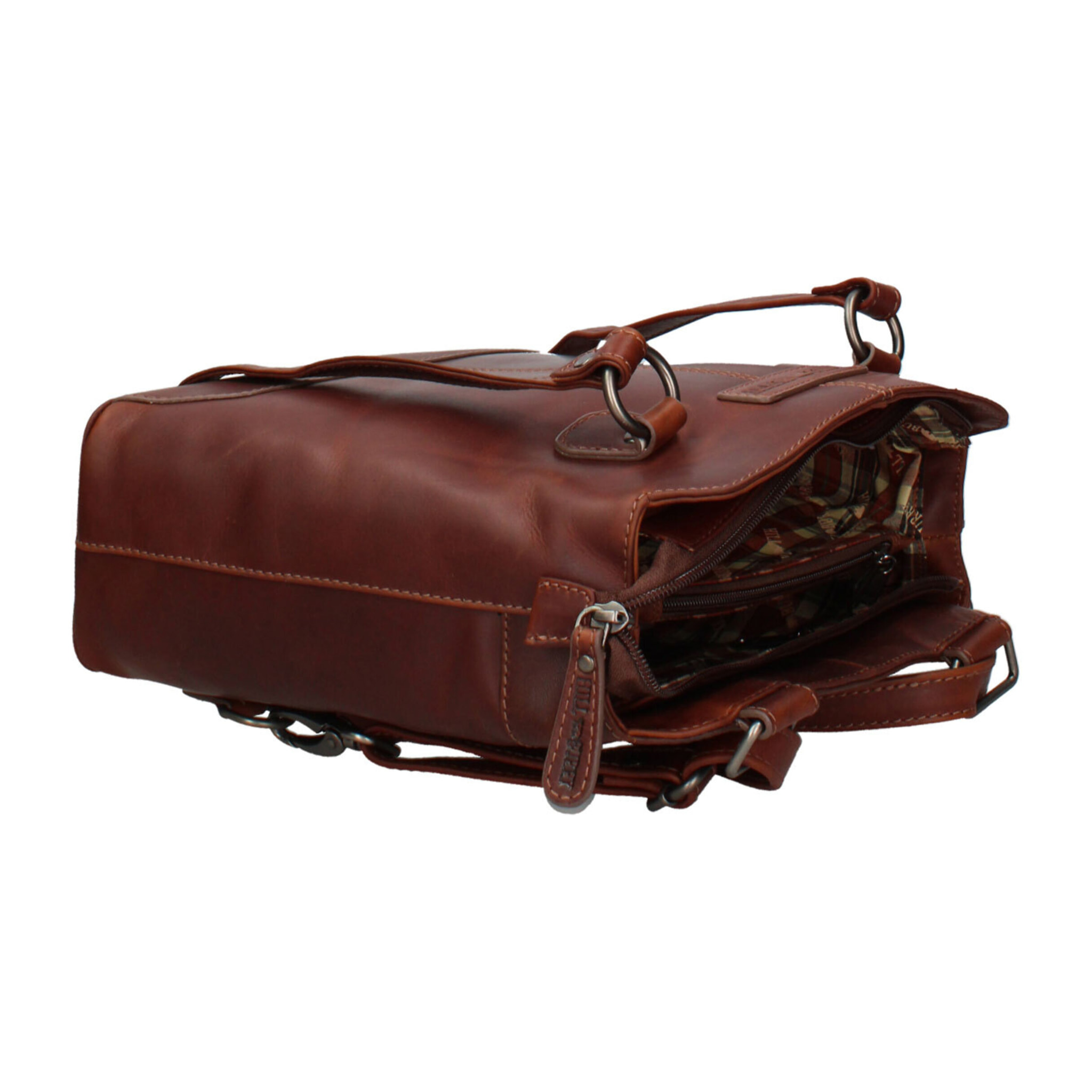 Borsa a spalla convertibile in zaino  da uomo In Vera pelle Made in Italy 19x27x11 cm