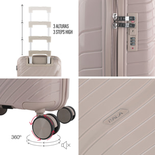 Juego De Maletas Rígidas Pp Itaca Danubio Taupe