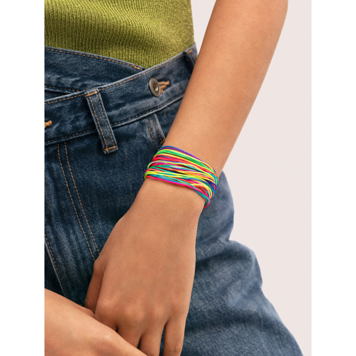 Bracciali Pack 3 Neon Rainbow Fruits Bracelets in Acciaio