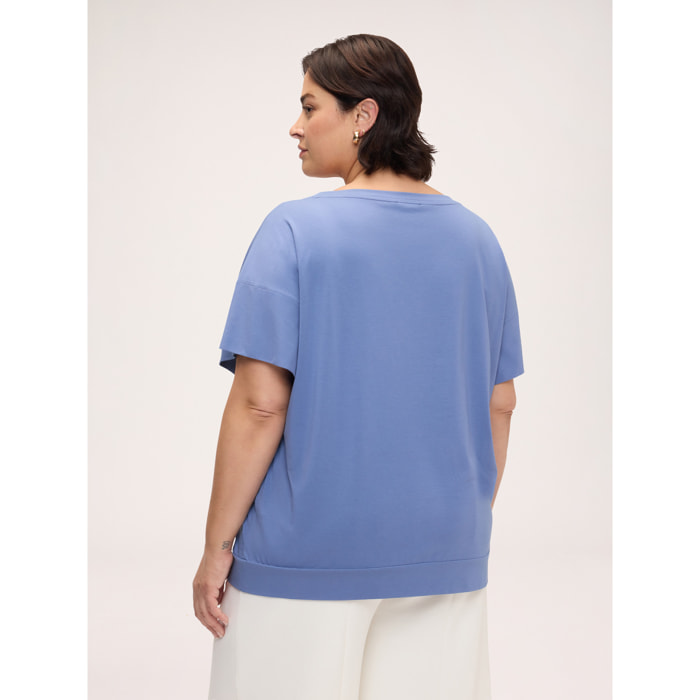 Fiorella Rubino - Camiseta de punto de viscosa - Azul