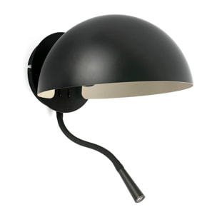 DOMINICA Lampe applique noire avec lecteur