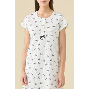 Camicia da notte donna estiva in cotone articolo cherie. Noidinotte