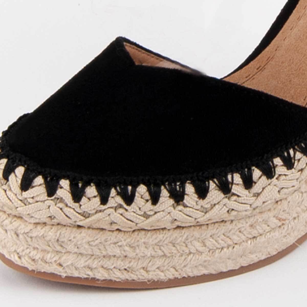Alpargata De Cuña - Negro - Altura: 9 Cm