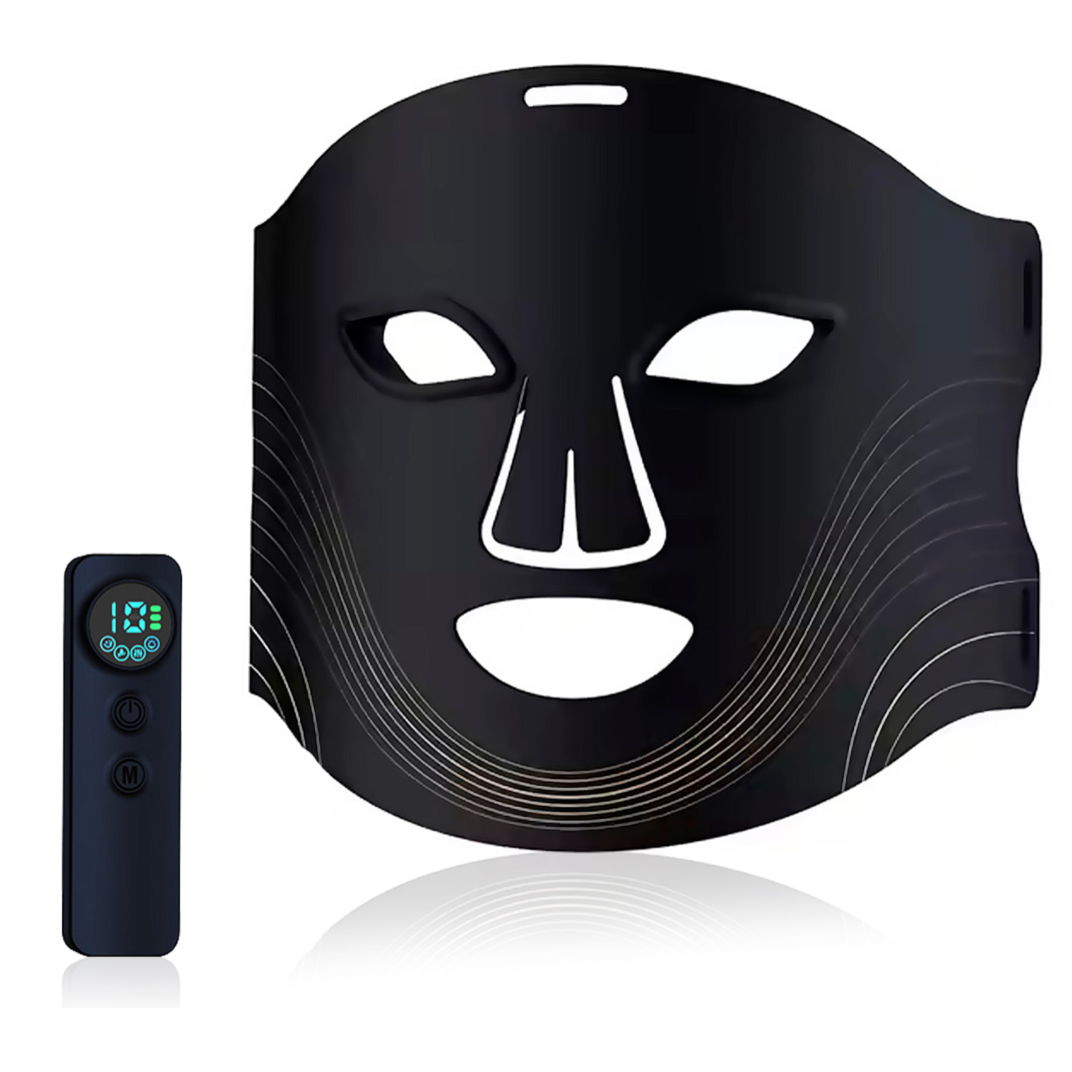Máscara facial de tratamiento de luz LED con 7 colores y 3 niveles de intensidad de brillo.