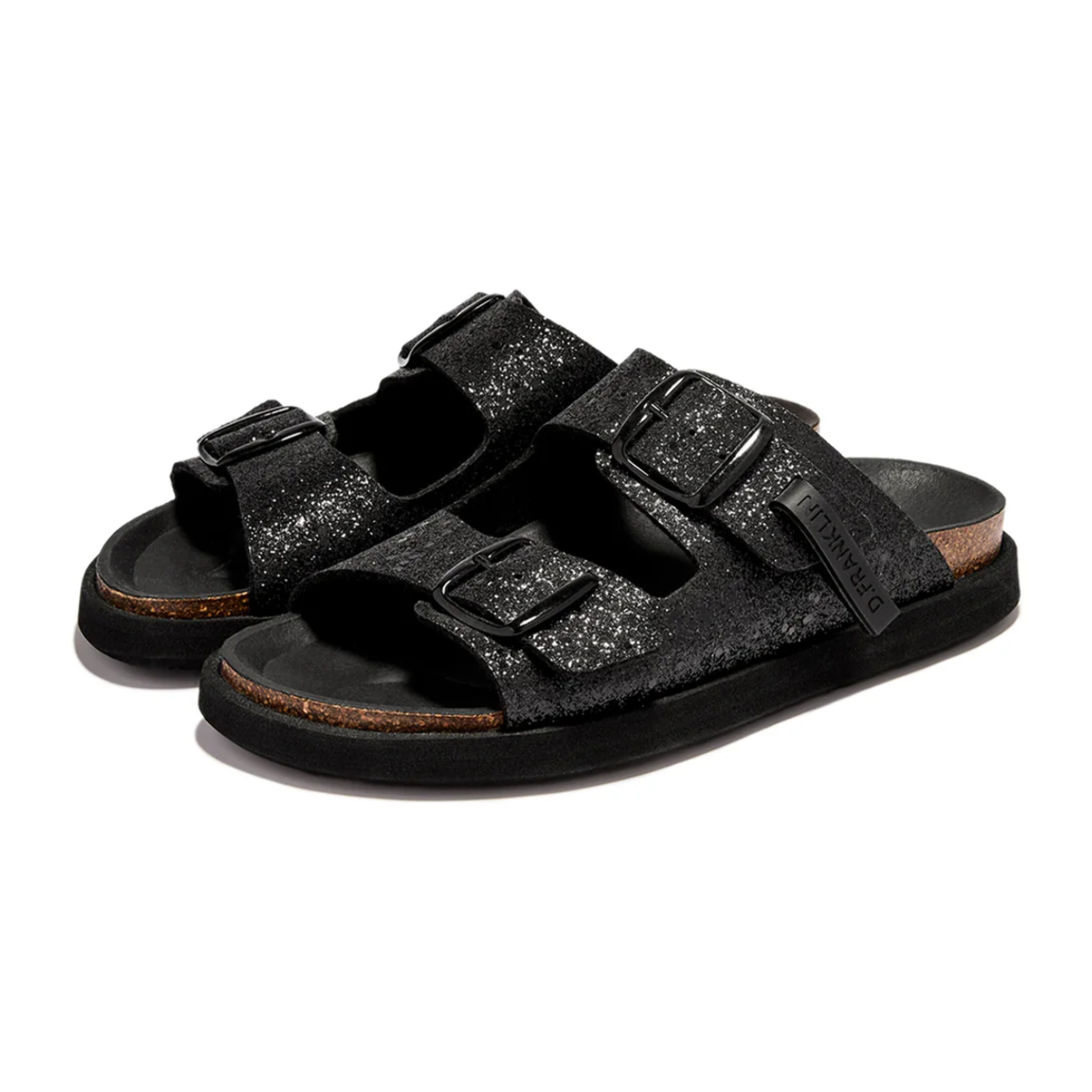 Sandalias de Mujer Cierre Hebilla en Negro Brillante Vibe Buckle