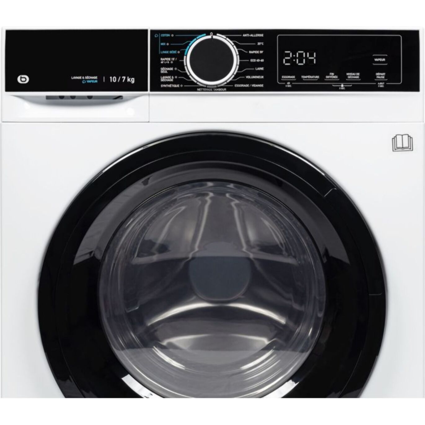 Lave linge séchant hublot ESSENTIELB ELS107-1b - 10/7 kg - 1400 tr/min - Classe D - Moteur induction