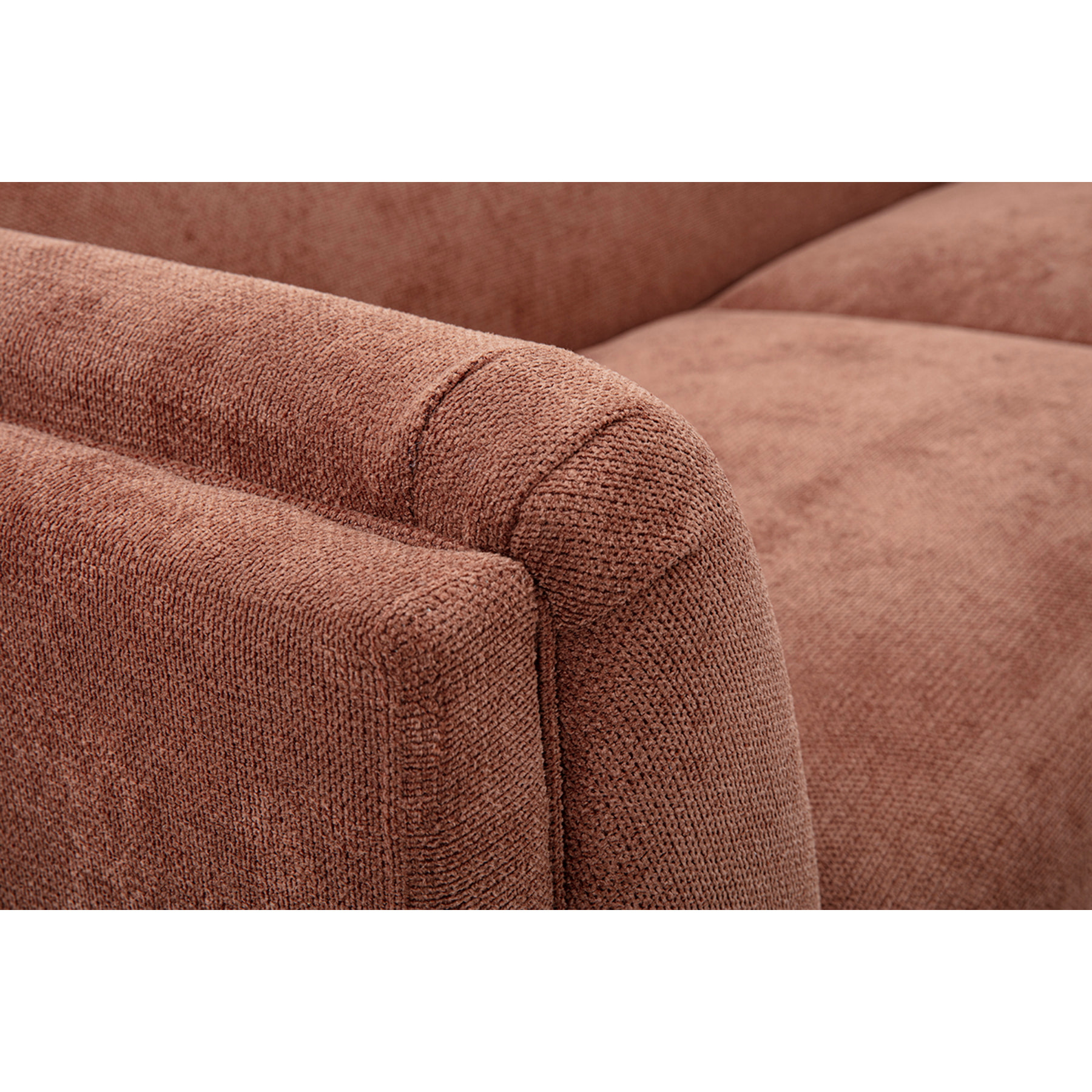 Canapé design 3 places en tissu chenille terre brûlée HOSBO