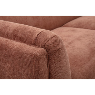 Canapé design 3 places en tissu chenille terre brûlée HOSBO