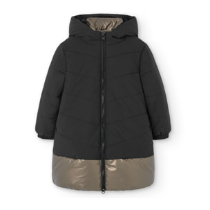 Parka tejido técnico combinada de niña