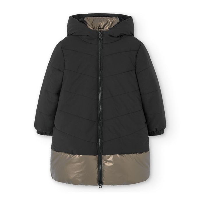 Parka tejido técnico combinada de niña