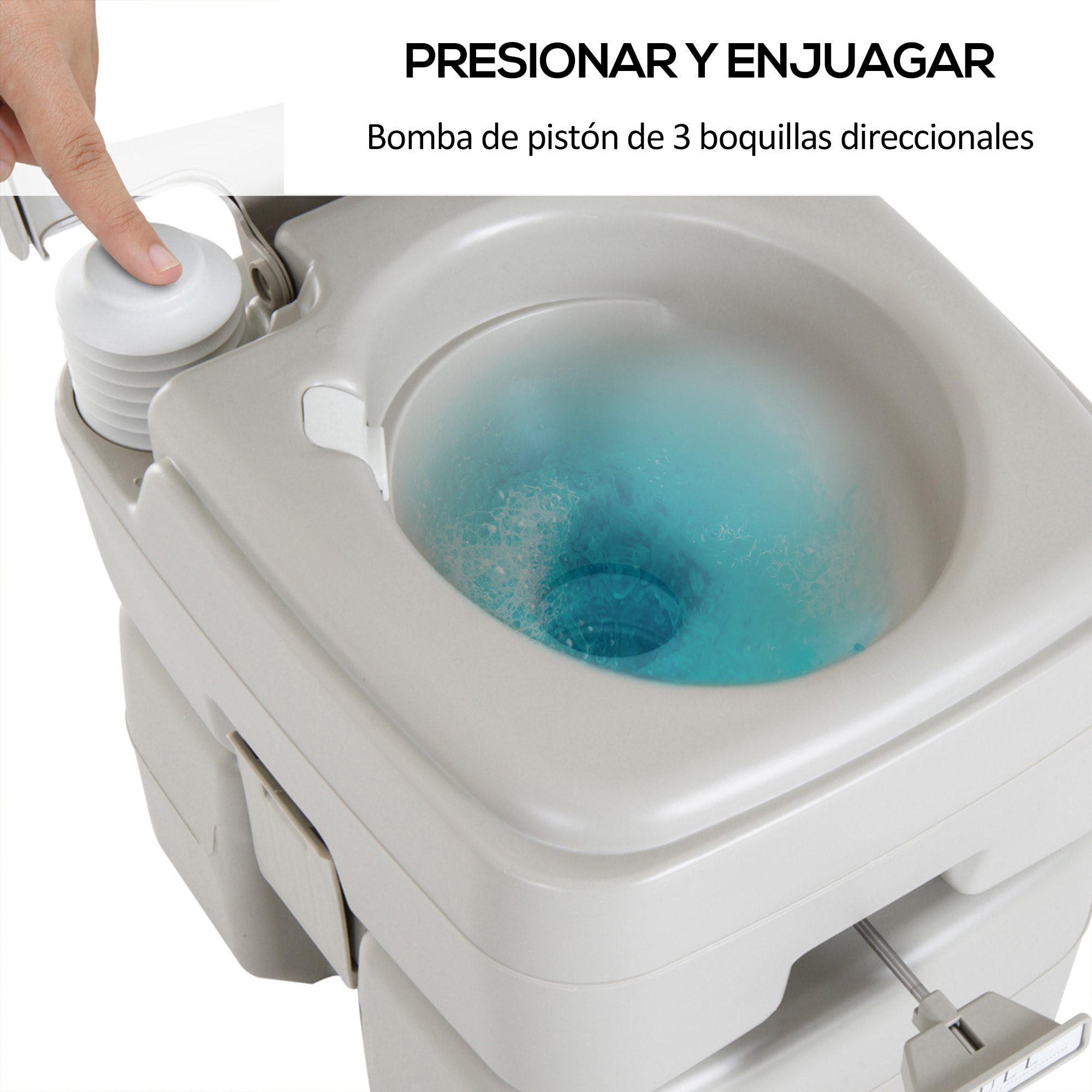 Inodoro Portátil Químico Baño WC para Camping Ancianos Caravana 20L con Tapa