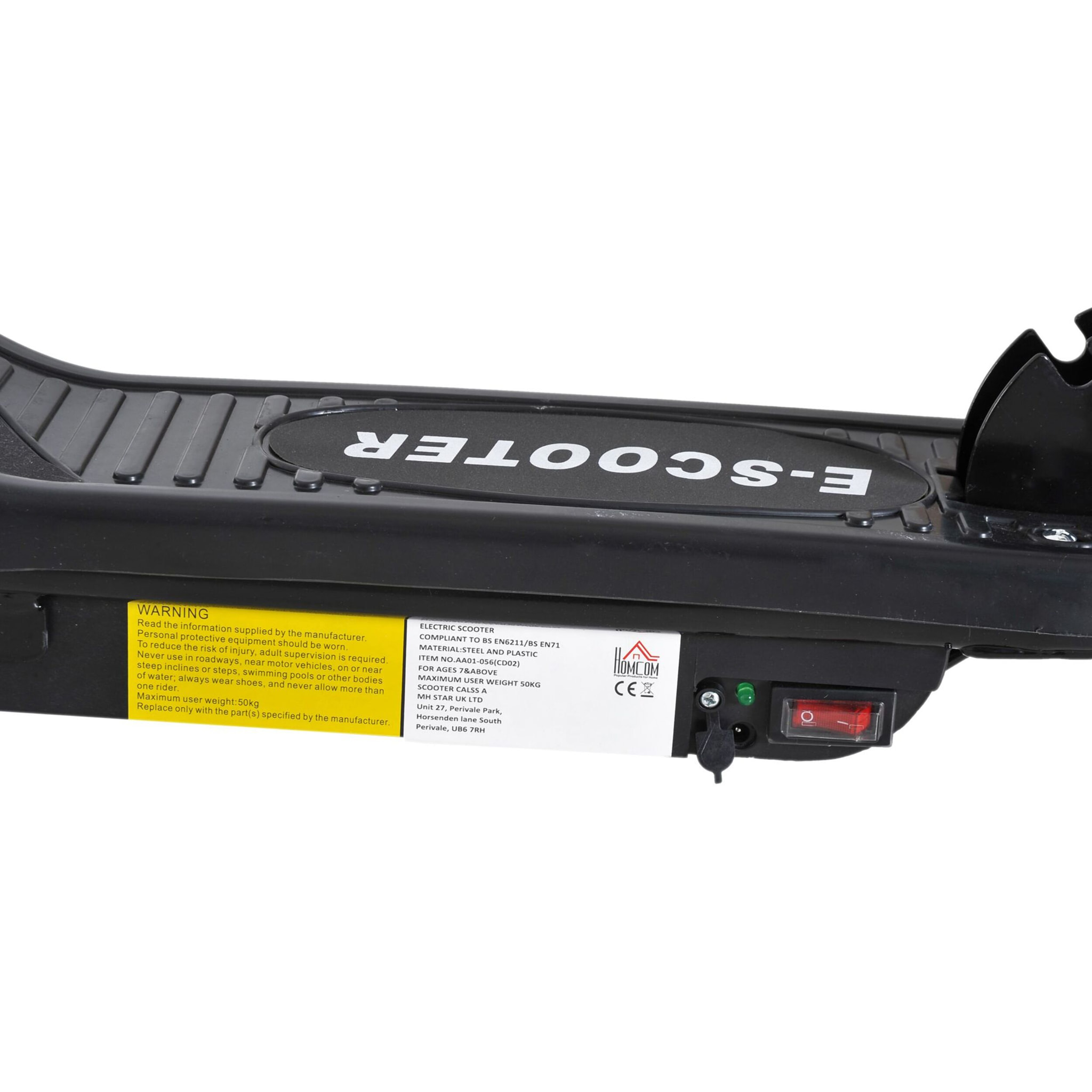 Patinete Eléctrico Plegable Acero PP 74x36x73-91cm Negro