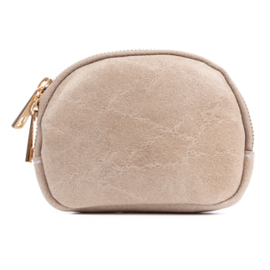 Baratili monedero portatodo mujer. Piel auténtica Gamuza acabado lavado a la piedra.