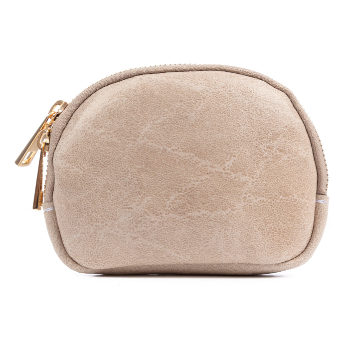 Baratili monedero portatodo mujer. Piel auténtica Gamuza acabado lavado a la piedra.