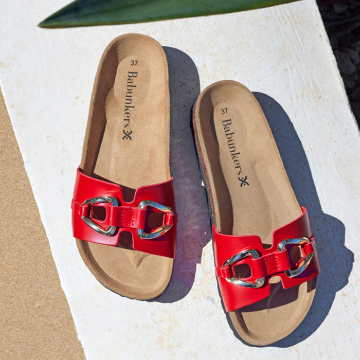 Sandalia BABUNKERS ROJO