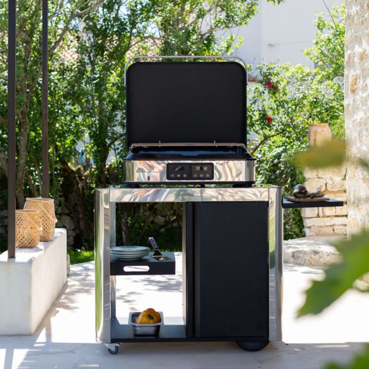 Chariot Plancha ENO ACHILLE Porte Inox compatible plancha ENO