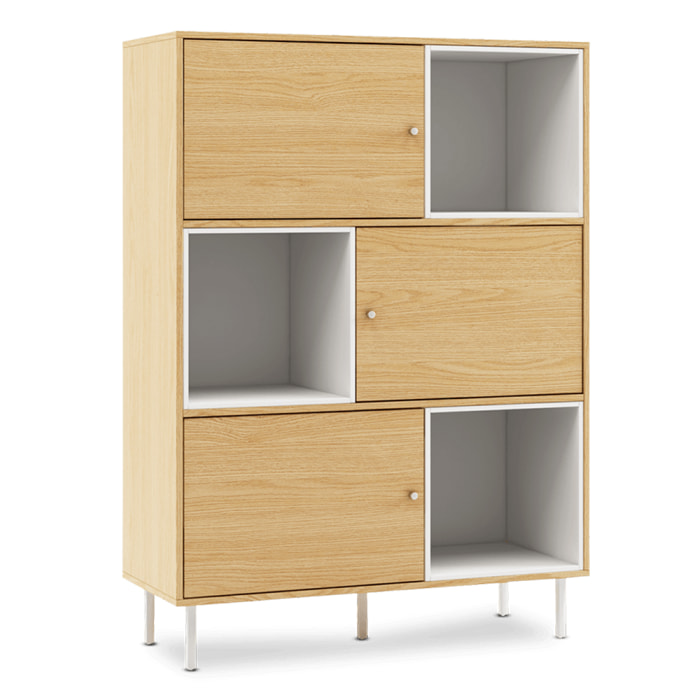 Estanteria blanca de madera libreria con 3 estantes para salon oficina