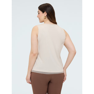 Fiorella Rubino - Top con paillettes e scollo a V - Oro